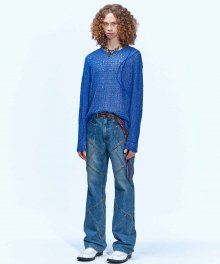 왓튼 네트 크루넥 스웨터 atb862m(BLUE)