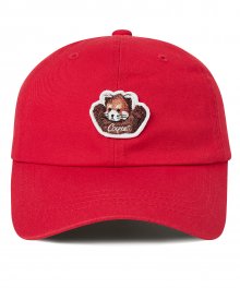 [LESSER PANDA] FACE LOGO WAPPEN BALL CAP RED