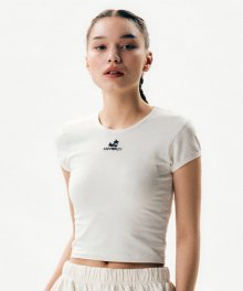 RAINFOREST CAP SLEEVE BABY RIB CROPPED TOP (MARSHMALLOW)