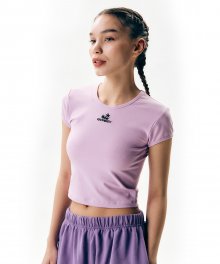 RAINFOREST CAP SLEEVE BABY RIB CROPPED TOP (SWEET LILAC)