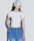 STITCHED CROP T - WH