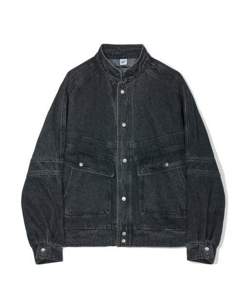 MUSINSA | PARTIMENTO Denim Penal Bomber Jacket Black