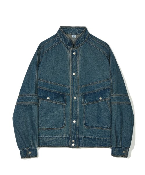 MUSINSA | PARTIMENTO Denim Penal Bomber Jacket Dim Blue