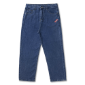 모노파틴(MONOPATIN) skateboard embroidery patch straight denim pants - blue