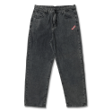 모노파틴(MONOPATIN) skateboard embroidery patch straight denim pants - black