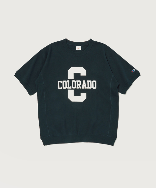 챔피온() 리버스위브 그래픽 반팔 스웨트셔츠 Normal Navy 상품 이미지