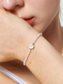 유니제이(UNI.J) Daisy Swarovski Pearl Bracelet Ib268 [Silver]
