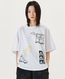 MG COLLAGE GRAPHIC T-SHIRT - WHITE