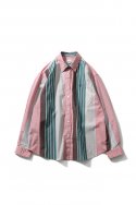 홀리선(HORLISUN) 23SS Osborne Multi Stripe Shirt for Women Pink