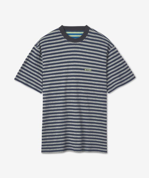 MUSINSA | SUNNEI Men's Classic Small Logo Print Reversible Striped