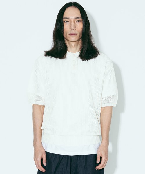 에이전트픽(agentpeek) AGP 니트 폴로 티셔츠 크림