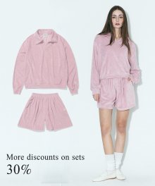 [셋업] AGP 테리 폴로 셔츠(W) & 테리 쇼츠 핑크
