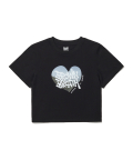 W BB HEART CROP TEE - BLACK