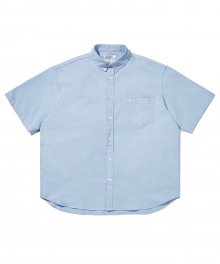 [Airocool] Back Loop Short Slevve Oxford Shirt Sky Blue
