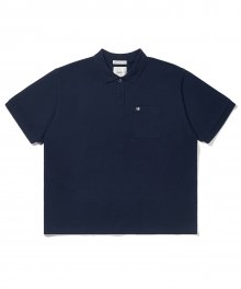 Big Fit Basic Pocket Polo Shirt Navy