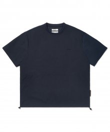 Logo Nylon Woven Pocket T-Shirt Navy