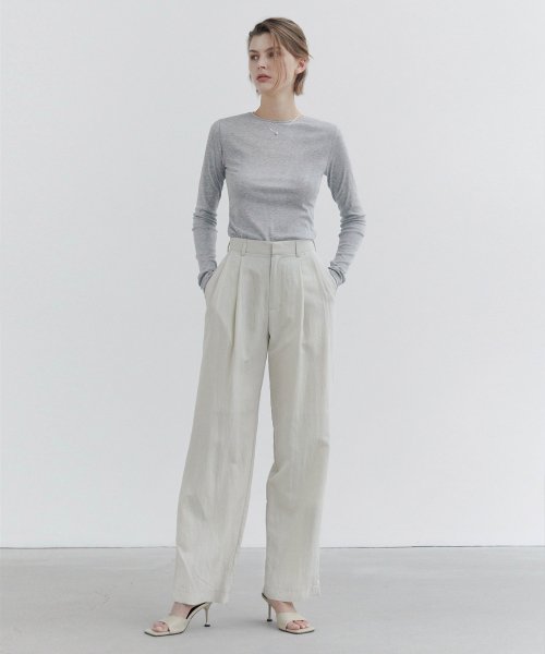 Свободные брюки Crispy с двумя складками / Mint Beige