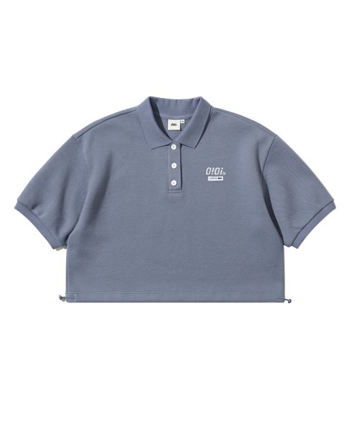 Укороченная футболка поло Comfort_Light Blue