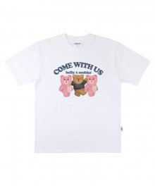 [벨리곰 콜라보] Withe us 오버핏 반팔 티셔츠 BS204 (화이트)