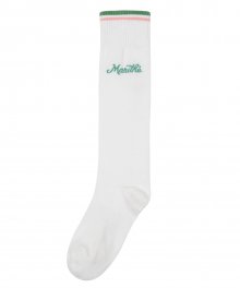 MOUVEMENT PIN POINT KNEE SOCKS white