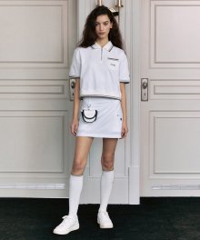 MOUVEMENT W MINI SKIRT white