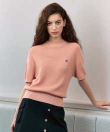 MOUVEMENT W HALF SLEEVE COTTON KNIT pink