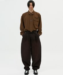 color washing denim pocket pants(brown)