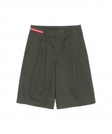 Cotton Pin Tuck Bermuda Shorts Charcoal