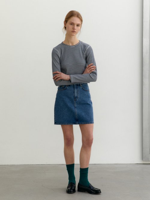 ordinary denim skirt - middle blue