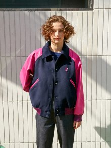 WOOL VARSITY JACKET_PINK