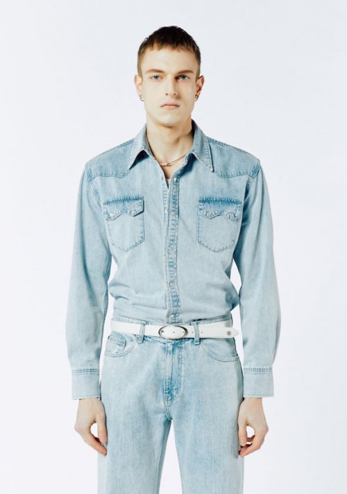 세비지(SAVAGE) Denim Western Shirts - Light Blue - 사이즈 & 후기 | 무신사