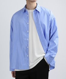 Hype Stripe Overfit Shirts (Panax Blue)