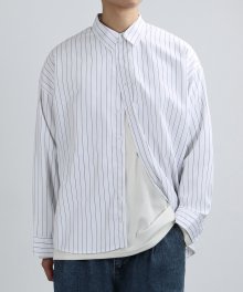 Hype Stripe Overfit Shirts (White)