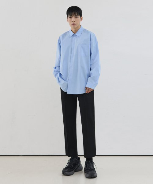 MUSINSA | DRAW FIT One-Tuck Banding Tapered Slacks [BLACK]