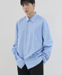 드로우핏(DRAW FIT) [드로우핏X깡스타일리스트] 페이퍼 코튼 오버핏 셔츠 [SKY BLUE]