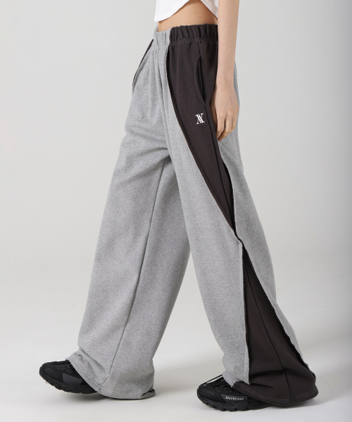 Optical Side Wide Pants GREY