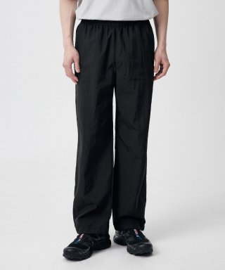 MUSINSA STANDARD ナイロンワイドストリングパンツ [ブラック] - 無印スタンダード 画像 1