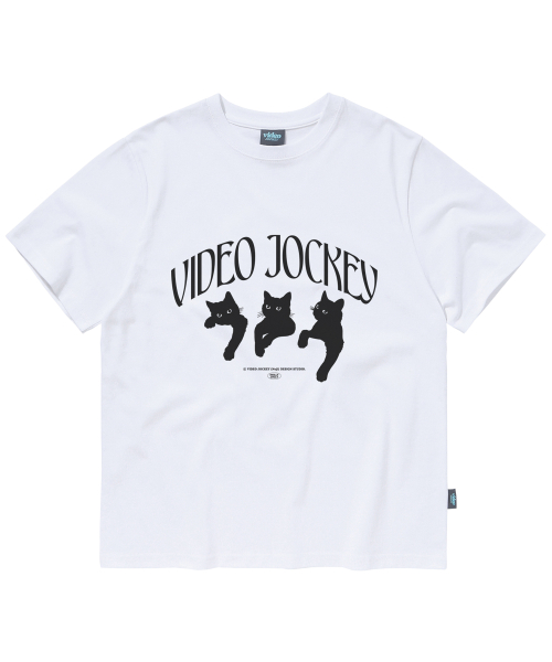 비디오자키(videojockey) 냥냥냥 티셔츠 [화이트]