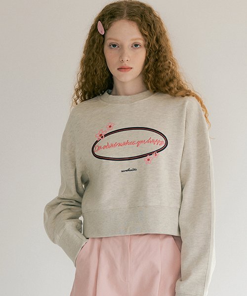 모어댄라이크(MORE THAN LIKE) LACE CROP LOGO MTM - OATMEAL - 77,400 | 무신사 스토어