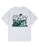 오드스튜디오(ODDSTUDIO) 유스클럽 그래픽 오버핏 티셔츠 - WHITE MELANGE