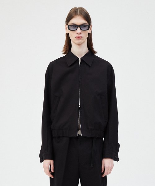 PINCHED COTTON BLOUSON куртка - BLACK