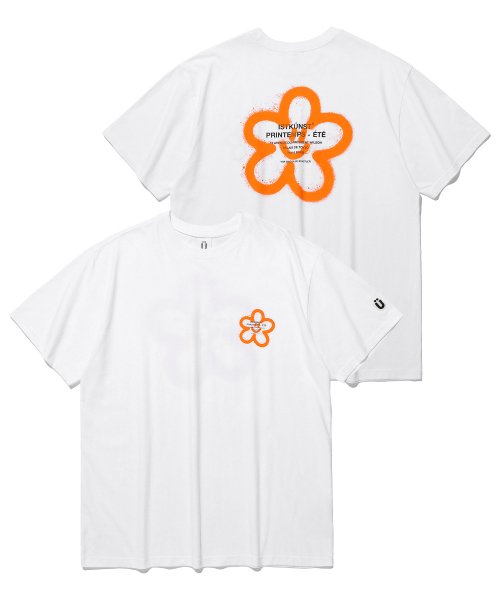 MUSINSA ISTKUNST Flower  Smiley T-shirt_White (IK2DMMT510A)