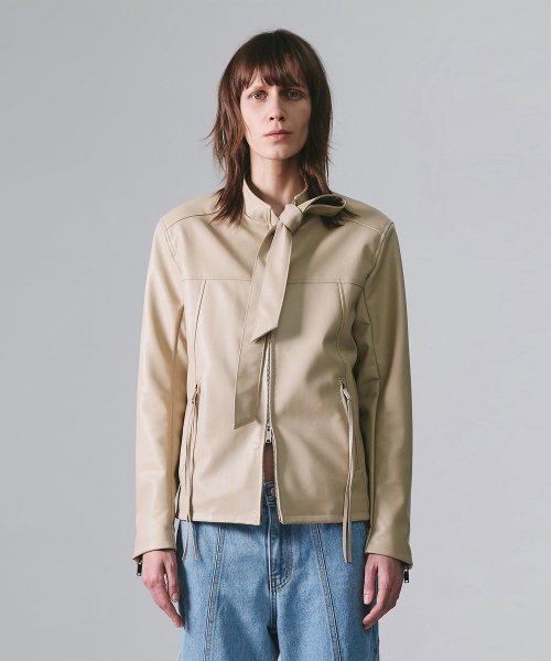 MUSINSA | NACHE TIE RIDER JACKET (SAND BEIGE)