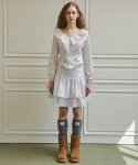 딜라이디(DELIDI) Droplet ruffle skirt (white)