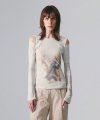 CUT-OUT SLIM FIT LONG SLEEVE CREAM