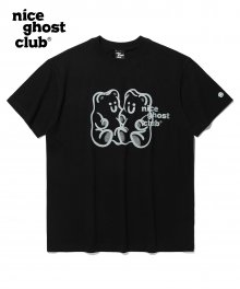 구미 베어&로고 티셔츠_블랙(NG2DMUT501A)