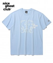 구미 베어&로고 티셔츠_블루(NG2DMUT501A)