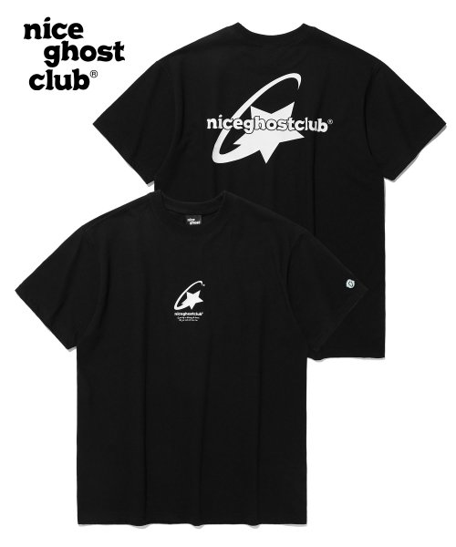 MUSINSA | NICE GHOST CLUB Shooting Star Logo T-Shirt_Black