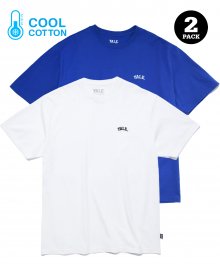 [COOL COTTON] 2PACK SMALL ARCH LOGO TEE WHITE / BLUE