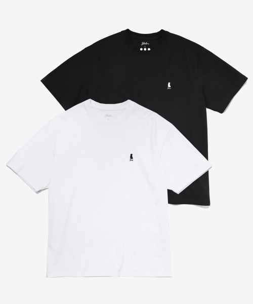 예일(yale) [COOL COTTON] 2PACK HERITAGE DAN TEE WHITE / BLACK
